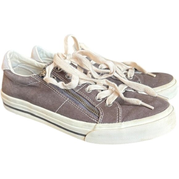 Taos Z Soul Zippered Lace Up Sneakers -Brown/Gray - 8 - Picture 4 of 13